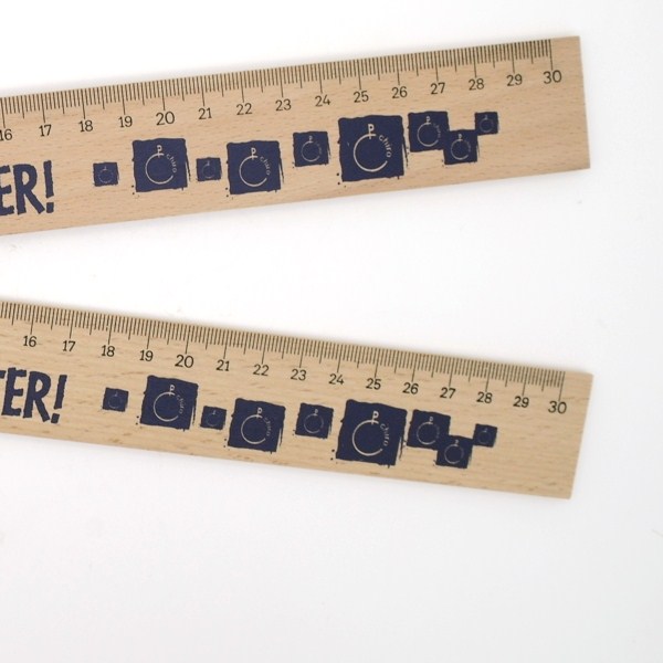 Wooden ruler 30 cm with steel side